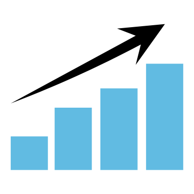 Business growth graph with upward trend